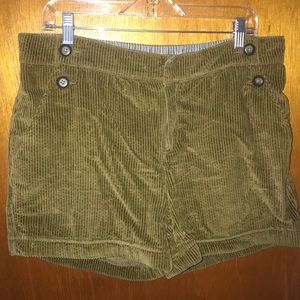 Anthropologie Corduroy shorts Olive Green size 12